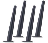 SZLXJMFL Pieds Table Haute, Lot de 4 Pattes pour Placard Noir Pattes pour Meuble Fuselés Pieds de Fauteuils Acier Inoxydable | Finition en Peinte Pied Cuisine Hauteur: 15-30cm Pied Cabinet 30cm/11.8"