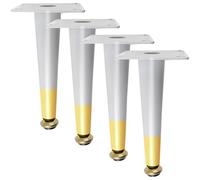 SZLXJMFL Pieds Table Réglable, Lot de 4 Pattes pour Placard Doré Blancs Pattes pour Meuble Fuselés Pieds de Fauteuils Fer | Anodisé Pied Cuisine Hauteur Optionnelle: 10.5-72.5cm 60.5cm/23.8"