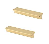 SZLXJMFL Poignee de Meuble Cuisine laiton Or, Poignées de Cuisine Avec Vis, Solide laiton | Finition en Anodisé, Entraxe: 64-480 mm Poignéee en T, Lot de 2 Poignet de Porte Cuisine Doré-90mm/3.5in