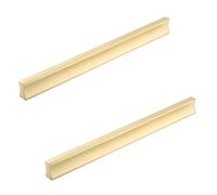 SZLXJMFL Poignee de Meuble Cuisine laiton Or, Poignées de Cuisine Long Avec Vis,Solide laiton | Anodisé, Entraxe: 32-850 mm Poignéee de Barre, Lot de 2 Poignet de Porte Cuisine Doré - 300mm/11.8in