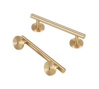 SZLXJMFL Poignées de Meuble Cuisine Or, Poignée Meuble Cuisine Solide laiton | Finition en Brossé, Longueur: 33-510 mm Poignéee Incurvé, 2 Pièces Poignées de Tiroir Avec Vis Doré-130mm/5in