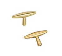 SZLXJMFL Poignées de Meuble Cuisine Or, Poignées pour Placards Solide laiton | Finition en Anodisé, Longueur: 50-220 mm Poignéee en T, 2 Pièces Poignée Meuble Avec Vis Doré-50mm/2in