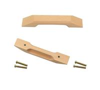 SZLXJMFL Poignées de Tiroir, Avec revêtement Poignée de Meuble Bois Naturel Longueur totale: 150/180 mm Poignéee Incurvé, Lot de 2 Poignet de Bureau Cuisine Avec Vis-180mm/7.1in