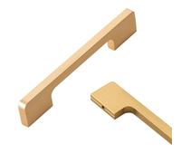 SZLXJMFL Poignées pour Placards Moderne 96mm,2 pièces Poignée Meuble Or Solide Aluminium | Finition en Anodisé Poignées en Arc Longueur totale: 120-1000 mm Poignée de Tiroir 96mm/3.8in