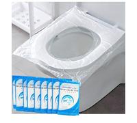 SZLYTYUN Lot de 100 coussins de siège de toilette jetables en plastique imperméable et portable emballés individuellement, faciles à transporter pour les voyages