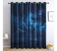 SZLYZM Rideau Occultant Galaxie, Rideaux Thermiques à Oeillets pour Chambre, Motif Fantaisie Rideaux Salon, Moderne Lot de 2 Décoration de Fenêtre, Rideaux 140x240cm LxH Q-E&1-174