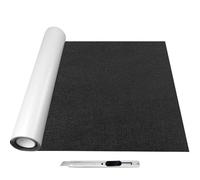 SZMMG Feutrine Noire Autocollante, 40x200cm Rouleau Feutrine Adhesive,Tissu Feutre Epaisse 2mm,Feutrine autocollante pour Doublure de Boîte, Cadre Photo, Pied de Chaise, DIY, Halloween