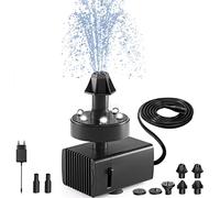 SZMP 24-Heures Fonctionne Fontaine de Jardin avec Lumières LED Fontaine de Jardin 7 Buses,avec câble d'alimentation de 16.4Ft pour Fontaine et Jardin,pour Bain d'oiseaux Aquarium Jardin Fontaine