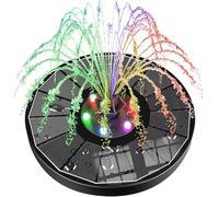 SZMP Fontaine à eau solaire améliorée 100 % verre, fontaine solaire de 3,5 W, batterie 2000 intégrée avec 7 buses et 4 fixateurs, pompe solaire pour bain d'oiseaux, aquarium, extérieur (colorée)