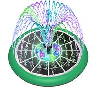 SZMP Fontaine Solaire LED Exterieure avec 4000mAh Batterie,5W 2024 Nouveau Solaire Flottant Extérieur Fontaine Pompe Bassin Solaire avec 8 Buses pour Bain d'oiseaux,Étang,Piscine,Jardin Fontaine