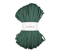 Sznurkomania, cordon de 5 mm, 5 mm de cordon de coton 100 mètres, cordon pailleté, cordon brillant, cordon de macramé, cordon pour sac à main, cordon mural de macramé, (vert bouteille avec fil doré)