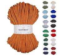 Sznurkomania, cordon de 5 mm, cordon de coton de 5 mm 100 mètres, cordon pailleté, cordon brillant, cordon de macramé, cordon pour sac à main, cordon de macramé mural, (Automne avec fil doré)