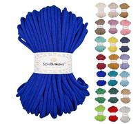 Sznurkomania, cordon en coton 9 mm 50 m, plusieurs couleurs, fil pour macramé, fil de coton, cordon en coton tressé 9 mm avec noyau, corde pour macramé, cordon pour crochet, sac crocheté (coquelicot)