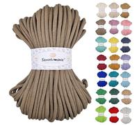 Sznurkomania, Cordon en coton 9mm 50m, plusieurs couleurs, Fil pour macramé, Fil de coton, Cordon en coton tressé 9mm avec noyau, Cordon à crocheter, Sac crocheté (Moka)