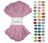 Sznurkomania - Cordon en Coton tressé - 3 mm - 100 m - 46 Couleurs - pour macramé - Fil de qualité supérieure - Sznurkomania (Rose Sale)