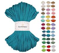 Sznurkomania - Cordon en Coton tressé - 3 mm - 100 m - 46 Couleurs - pour macramé - Fil de qualité supérieure - Sznurkomania (émeraude)