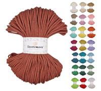 Sznurkomania - Cordon en Coton tressé - 3 mm - 100 m - 46 Couleurs - pour macramé - Fil de qualité supérieure - Sznurkomania (Brique)