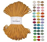 Sznurkomania - Cordon en Coton tressé - 3 mm - 100 m - 46 Couleurs - pour macramé - Fil de qualité supérieure - Sznurkomania (Moutarde)