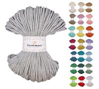 Sznurkomania - Cordon en Coton tressé - 3 mm - 100 m - 46 Couleurs - pour macramé - Gris