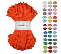 Sznurkomania - Cordon en coton tressé - 5 mm - 100 m - 46 couleurs - 46 couleurs - Pour macramé - Orange