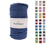 Sznurkomania, Cordon en coton tressé 5 mm 100 m, 46 couleurs, cordon pour macramé, fil de qualité supérieure, jeans