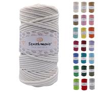 Sznurkomania, Cordon en coton tressé 5 mm 100 m 46 couleurs - Cordon pour macramé - Fil de qualité supérieure - Blanc