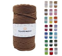 Sznurkomania, Cordon en coton tressé 5 mm 100 m 46 couleurs - Cordon pour macramé - Fil de qualité supérieure - Marron