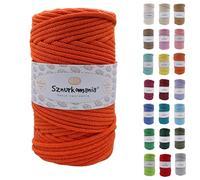 Sznurkomania, Cordon en coton tressé 5 mm 100 m 46 couleurs - Cordon pour macramé - Fil de qualité supérieure - Orange