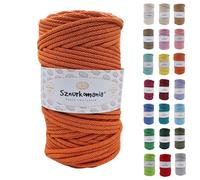 Sznurkomania, Cordon en coton tressé 5 mm 100 m 46 couleurs - Cordon pour macramé - Fil de qualité supérieure - Citrouille