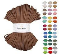 Sznurkomania - Cordon en coton tressé - 5 mm - 100 m - 46 couleurs - Pour macramé - Fil de qualité supérieure - Sznurkomania (marron)