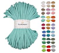 Sznurkomania - Cordon en coton tressé - 5 mm - 100 m - 46 couleurs - Pour macramé - Fil de qualité supérieure - Sznurkomania (vert clair)