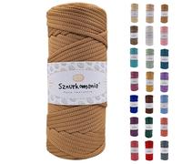 Sznurkomania Cordon en Polyester 5 mm 100 m - Plat, Brillant, pour Crochet et Macramé - Plusieurs Couleurs (Caramel)