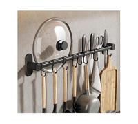 SZPLLZY Crochets de Cuisine Rail de Cuisine avec Crochets Porte-ustensiles Crochets de Cuisine muraux for ustensiles(Black,50cm)