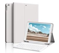 SZPSGC Étui avec clavier pour iPad 9e/8e/7e génération (10,2") - Clavier Bluetooth magnétique puissant, amovible, étui de protection fin et léger avec longue durée de vie de la batterie, gris