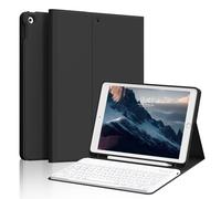 SZPSGC Étui avec clavier pour iPad 9e/8e/7e génération (10,2") - Clavier Bluetooth magnétique puissant, amovible, étui de protection fin et léger avec longue durée de vie de la batterie, noir