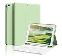 SZPSGC Étui avec clavier pour iPad 9e/8e/7e génération (10,2") - Clavier Bluetooth magnétique puissant, amovible, étui de protection fin et léger avec longue durée de vie de la batterie, vert