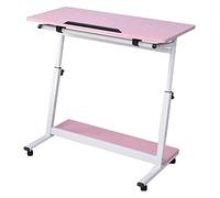 Szpxxx JYLSSK Bureau d'ordinateur portable en forme de C, table de bureau réglable pour la maison, plateau de canapé de chevet portable, table basse blanche - Idéale pour les petits espaces