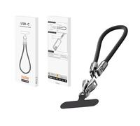 Szq763 - Charge de type C vers type C - 240 W - Avec bracelet portable - Charge rapide - 5 A - USB C - Cordon de téléphone portable et tendance - 30 cm - Noir