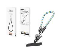 Szq763 Chargeur de type C vers type C 240 W avec bracelet portable 5 A Charge rapide USB C Dragonne de téléphone portable tendance (30 cm) (bleu, 30 cm)