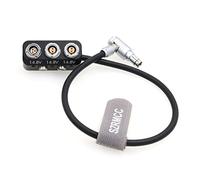 SZRMCC 1 à 3 Mini répartiteur de Puissance à Angle Droit RS Fischer 3 Broches mâle à 1x RS 3 Broches et 2X 2 Broches Femelle pour Arri Alexa Red Teradek Sony Venice Camera