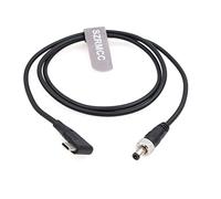 SZRMCC 12V PD Câble D'alimentation TypeC USB C vers Angle Droit Verrouillage DC 2.1 2.5 pour éliminateur de Batterie Atomos Shinobi 7 Shogun Connect Appareils Vidéo Pix-E7 E5 (50cm)