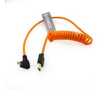 SZRMCC 8K 2.1 Micro HDMI à Angle Droit vers HDMI câble Tressé Spiralé Haute Vitesse pour Go-Pro Hero 3/4 Canon EOS M5 Sony A6000 A7III RX10 Nikon B500 Z6 Raspberry Pi 4 Atomos Ninja 2 Monitor