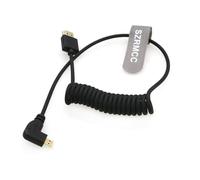 SZRMCC 8K 2.1 Micro HDMI Angle Gauche vers HDMI câble Tressé Spiralé Haute Vitesse pour Go-Pro Hero 3/4 Canon EOS M5 Sony A6000 A7III RX10 Nikon B500 Z6 Raspberry Pi 4 Atomos Ninja 2 Monitor
