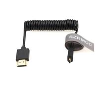 SZRMCC 8K 2.1 Micro HDMI vers HDMI Câble Spiralé Haute Vitesse pour Go-Pro Hero 3/4 Canon EOS M5 Sony A6000 A7III RX10 Nikon B500 Z6 Raspberry Pi 4 Atomos Ninja 2 Monitor