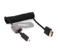SZRMCC 8K 2.1 Micro HDMI vers HDMI Câble Spiralé tressé Haute Vitesse pour Go-Pro Hero 3/4 Canon EOS M5 Sony A6000 A7III RX10 Nikon B500 Z6 Raspberry Pi 4 Atomos Ninja 2 Monitor