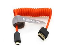 SZRMCC 8K 2.1 Micro HDMI vers HDMI Câble Tressé Spiralé Haute Vitesse pour Go-Pro Hero 3/4 Canon EOS M5 Sony A6000 A7III RX10 Nikon B500 Z6 Raspberry Pi 4 Atomos Ninja 2 Monitor