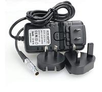 SZRMCC Angle Droit 0B 2 Broches mâle AC DC Adaptateur d'alimentation avec Prises US UK EU AU pour Teradek Bolt SmallHD 503703 Hollyland Cosmo 600 (Straight 2 Pin)