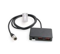 SZRMCC Audioroot Hawk-Woods DV-SQN4S Hirose Câble d'alimentation 4 Broches vers Double USB QC3.0 5 V 3 A Charge Rapide pour téléphone Portable, Tablette, Appareil