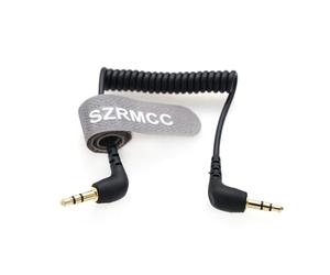 SZRMCC Câble audio de microphone 3,5 mm à angle droit double 3,5 mm TRS spiralé pour Rode SC2 SC7 sans fil GO II/Pro récepteur D-JI Mic 2 Canon 5D S-Ony DSLR appareil photo