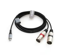 SZRMCC Câble audio USB C vers double XLR mâle de type C vers 2 micros mâles à 3 broches pour smartphone, amplificateur, haut-parleur, console de mixage, microphone Shure SM7B (10 m)